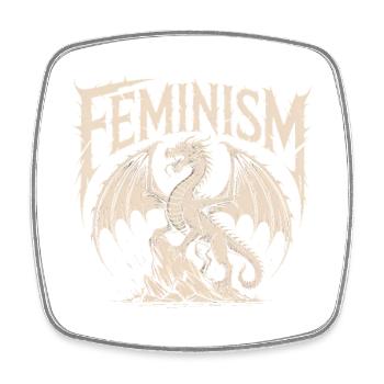 Feminist - Feminism Logo T-Shirt - Viereckiger Kühlschrankmagnet - Weiß - Vorne