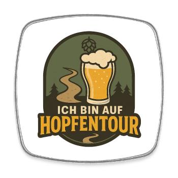 Hopfentour Bierpfad Logo - Viereckiger Kühlschrankmagnet - Weiß - Vorne