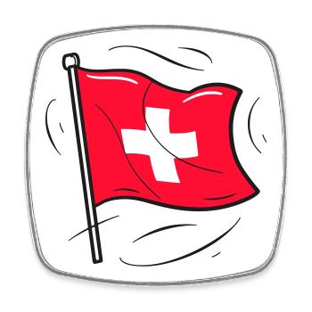 Schweizer Flagge Patriot Design - Viereckiger Kühlschrankmagnet - Weiß - Vorne