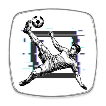 Fußball Schuss Fallrückzieher Tor - Viereckiger Kühlschrankmagnet - Weiß - Vorne