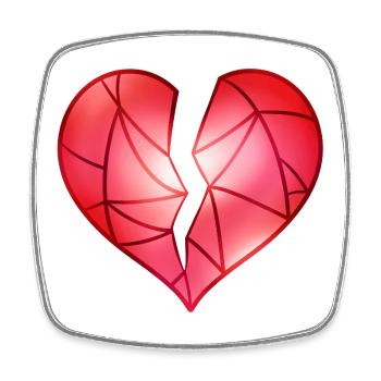 Broken Red Heart - Square fridge magnet - white - Front