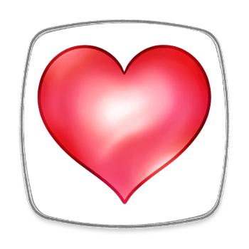 Red heart with luminous gradient - Square fridge magnet - white - Front