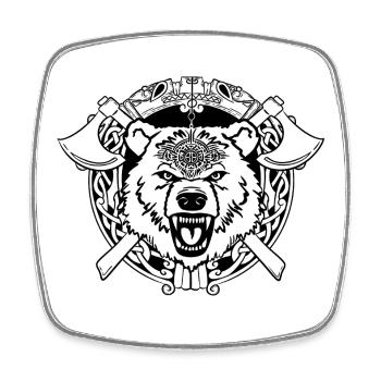 Bärensturm Wappen - Viereckiger Kühlschrankmagnet - Weiß - Vorne
