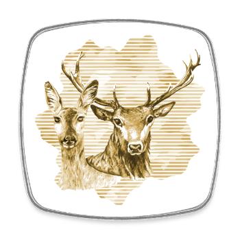 Deer and doe - Square fridge magnet - white - Front