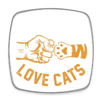 Real Dads Love Cats Lovers Funny Father - Square fridge magnet - white - Front