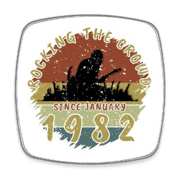 44th Birthday Rocking the crowd GIT 01/1982 - Square fridge magnet - white - Front