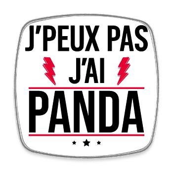 Ich kann nicht, ich habe Panda, Humor, Panda. - Viereckiger Kühlschrankmagnet - Weiß - Vorne