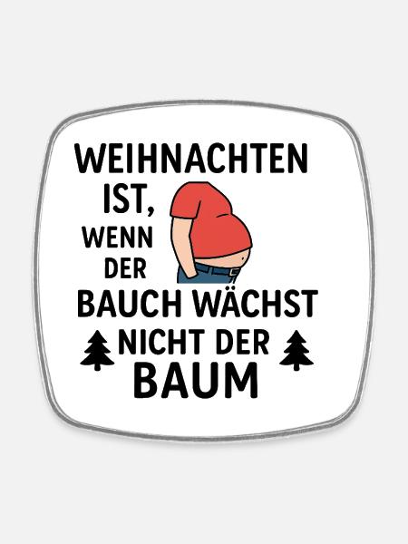 Christmas is when the belly grows - Square fridge magnet - white