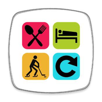 Répéter la citation drôle de Eat Sleep Hockey - Magnet carré - blanc - Devant