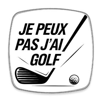 Je_peux_pas_j-ai_Golf - Viereckiger Kühlschrankmagnet - Weiß - Vorne