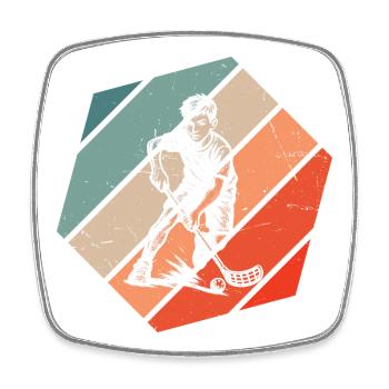 Clear floorball motif for every day - Square fridge magnet - white - Front