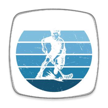 Simply floorball timeless design - Square fridge magnet - white - Front