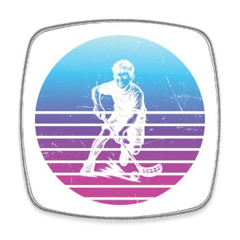Compact floorball design for floorball - Square fridge magnet - white - Front