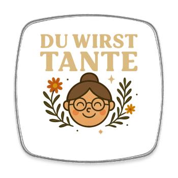 You're going to be an aunt - cheerful granny illustration - Square fridge magnet - white - Front