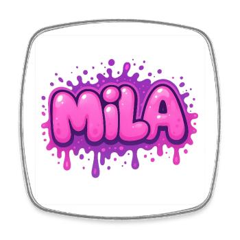 Graffiti MILA Name Gift Ideal Printable On - Square fridge magnet - white - Front