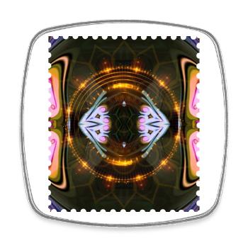 Feuriges Kaleidoskop Mandala - Viereckiger Kühlschrankmagnet - Weiß - Vorne