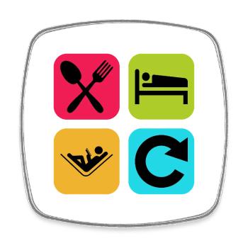 Eat Sleep Read Repeat Funny Quote Book - Square fridge magnet - white - Front