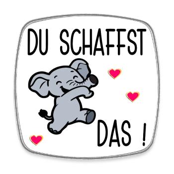 Prüfungen Arbeit - Du schaffst das - Viereckiger Kühlschrankmagnet - Weiß - Vorne