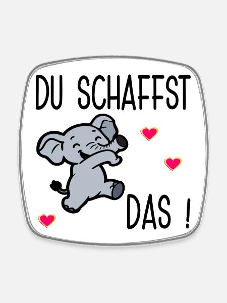 Prüfungen Arbeit - Du schaffst das - Viereckiger Kühlschrankmagnet - Weiß
