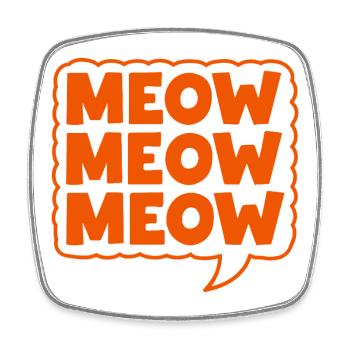 Miaou Miaou Miaou Bulle de dialogue Chat - Magnet carré - blanc - Devant
