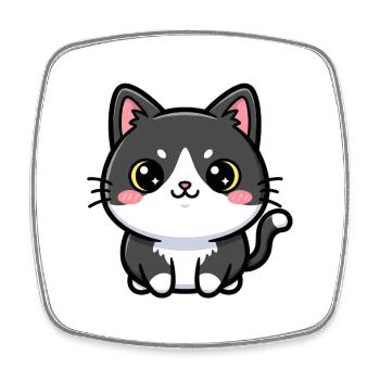 Chibi Cat Charm - Square fridge magnet - white - Front