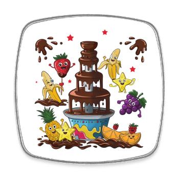 Fontaine à chocolat Fruit Friends Design - Magnet carré - blanc - Devant