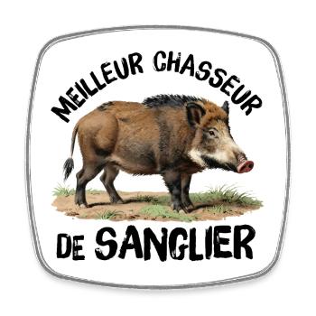 Best Wild Boar Hunter - Square fridge magnet - white - Front