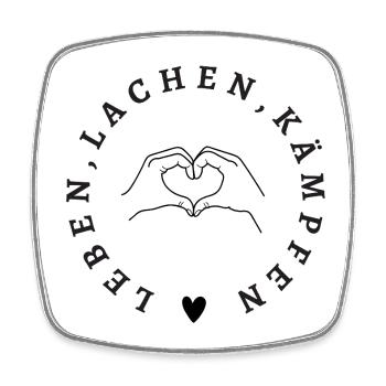 Life, laughter, fight – strong statement design - Square fridge magnet - white - Front
