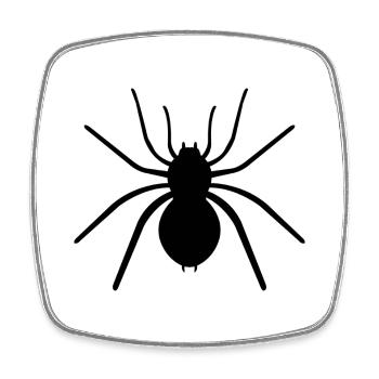 Spinne - Viereckiger Kühlschrankmagnet - Weiß - Vorne