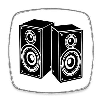 Speakers - Square fridge magnet - white - Front