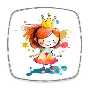 Colorful Princess Watercolors - Square fridge magnet - white - Front
