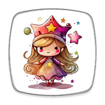 Casquette de rêve de Star Girl - Magnet carré - blanc - Devant
