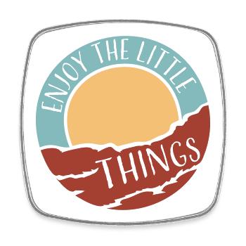 Enjoy The Little Things Dankbarkeit Achtsamkeit - Viereckiger Kühlschrankmagnet - Weiß - Vorne