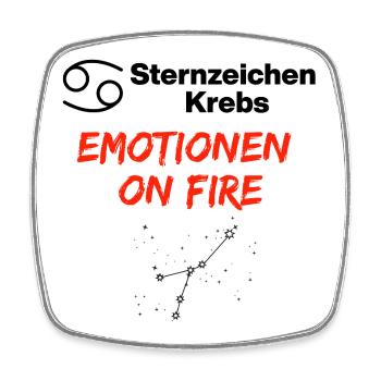 Sternzeichen Krebs – Emotionen on Fire, Geburtstag - Viereckiger Kühlschrankmagnet - Weiß - Vorne