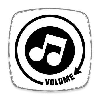 Volume_knop Musikton - Viereckiger Kühlschrankmagnet - Weiß - Vorne