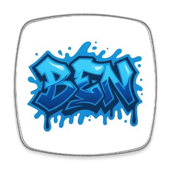 Graffiti BEN First name, ideal printable gift on t - Square fridge magnet - white - Front