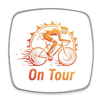 Fahrradfahrer On Tour - Viereckiger Kühlschrankmagnet - Weiß - Vorne