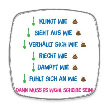 Klingt wie Sieht aus wie Spruch - Viereckiger Kühlschrankmagnet - Weiß - Vorne