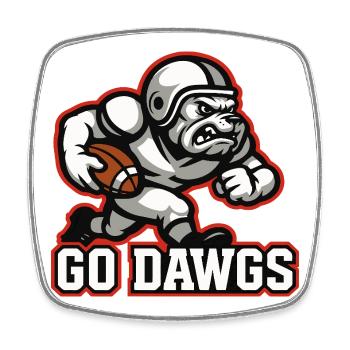 Go Dawgs Bulldog Football Mascot Fan Design - Square fridge magnet - white - Front