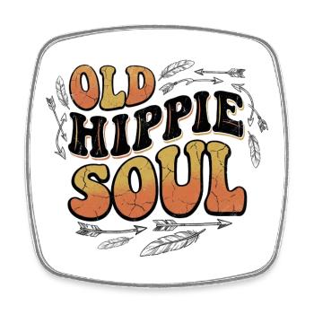 Old Hippie Soul Vintage Rétro Design - Magnet carré - blanc - Devant
