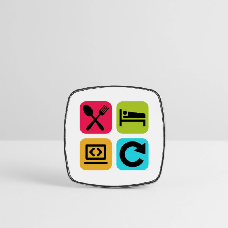 Eat Sleep Program Repeat Funny Quote Code Square fridge magnet