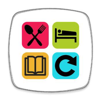 Eat Sleep Read Repeat Funny Quote Book - Square fridge magnet - white - Front