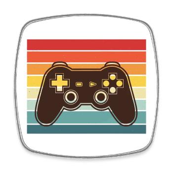 Retro Rainbow ControllerVintage Videospiel-Controller - Viereckiger Kühlschrankmagnet - Weiß - Vorne