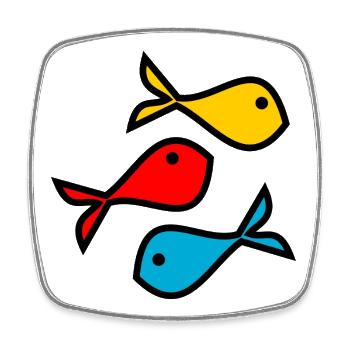 POISSON. MEMOIRE. SARDINE. POISSON D'AVRIL. MER - Magnet carré - blanc - Devant