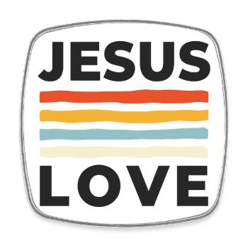 Jesus Love Christliche Nächstenliebe - Square fridge magnet - white - Front