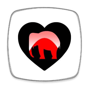 Éléphant - Magnet carré - blanc - Devant