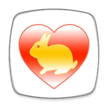 Rabbit - Square fridge magnet - white - Front