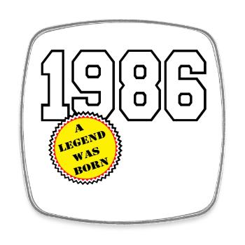 1986 Legende Geboren , 40 Geburtstag - Viereckiger Kühlschrankmagnet - Weiß - Vorne