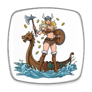 Pin-up des Norway Viking - Magnet carré - blanc - Devant