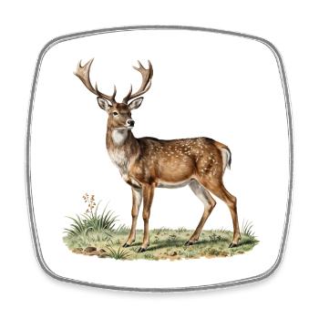Chevreuil aquarelle nature - Magnet carré - blanc - Devant
